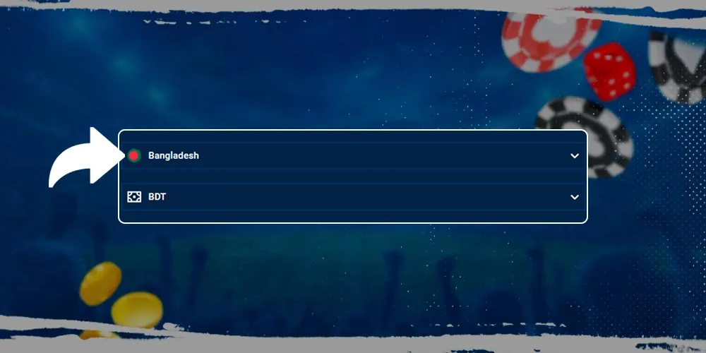 Select your currency and country.