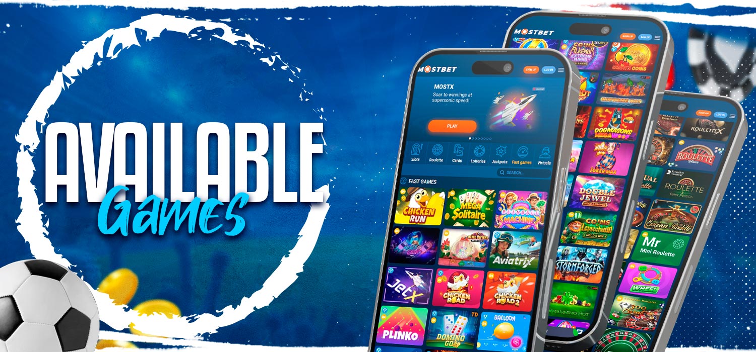 Mostbet online casino games on your phone.