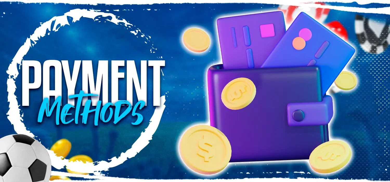 Types of payment methods on the casino website.