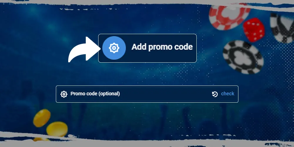Add an active casino promo code.