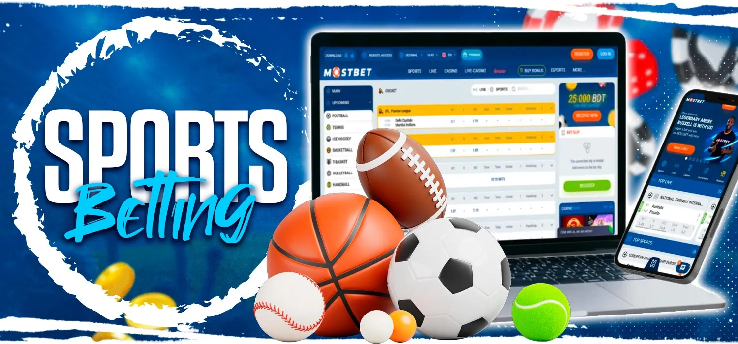Sports betting on the Mostbet casino website.