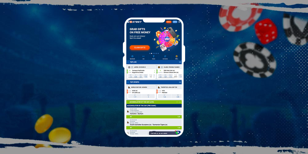Start playing casino games in the Mostbet app.
