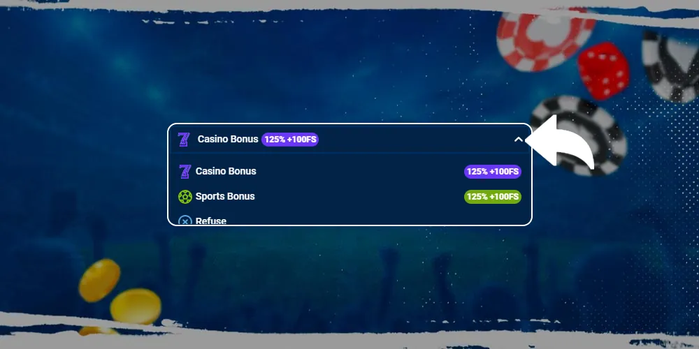 Choose the most attractive casino bonus.